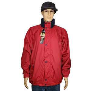 Rivers End Trading Co Men XL Red Stowe Away Hood Full Zip Windbreaker Jacket NWT